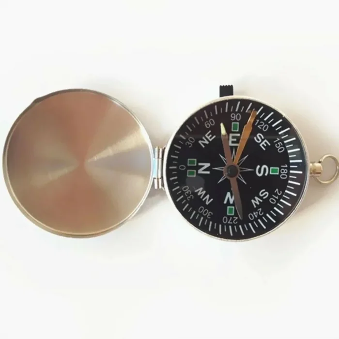 BUĞZ Mini Taşınabilir  Kapaklı Cep Saati Model Alüminyum İğne Kılıtlı  Pusula G451