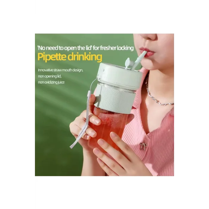 BUĞZ Mini Taşınabilir Mikser 350 Ml Smoothie Makinesi Meyve Sıkacağı Şarj Edilebilir Blender Pembe