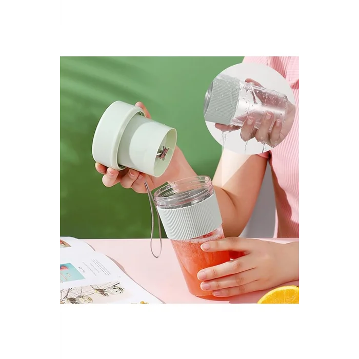 BUĞZ Mini Taşınabilir Mikser 350 Ml Smoothie Makinesi Meyve Sıkacağı Şarj Edilebilir Blender Yeşil