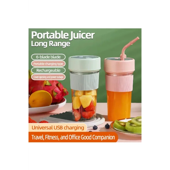 BUĞZ Mini Taşınabilir Mikser 350 Ml Smoothie Makinesi Meyve Sıkacağı Şarj Edilebilir Blender Yeşil