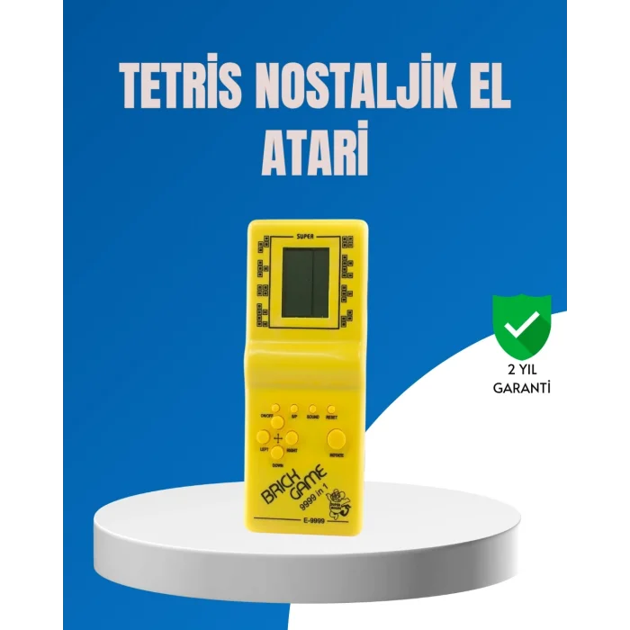 BUĞZ Mini Tetris El Aterisi – Taşınabilir Retro Oyun Konsolu, Pil ile Çalışan Klasik Model