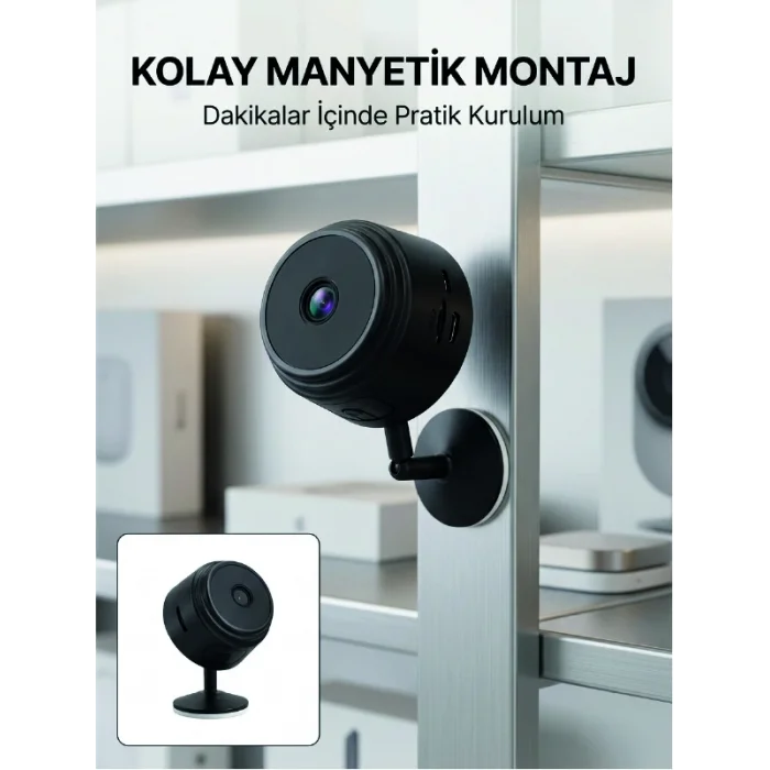 BUĞZ Mini Wi-Fi Güvenlik Kamerası A9 HD Görüntü Hareket Algılama ve Uzaktan Canlı İzleme