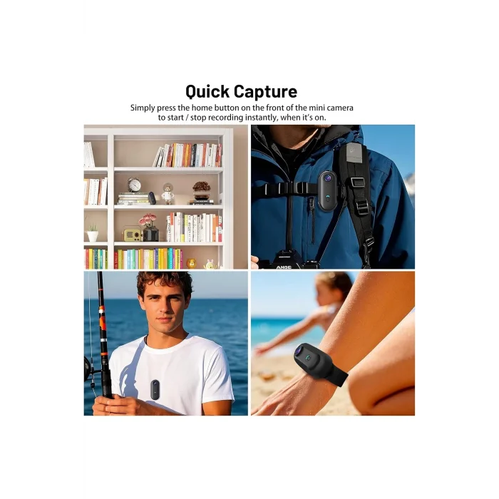 BUĞZ Mini Wıfı Aksiyon Kamerası 1080p Taşınabilir Vücut Kamerası Giyilebilir Video Kaydedici Ipx7 Su Geçirmez