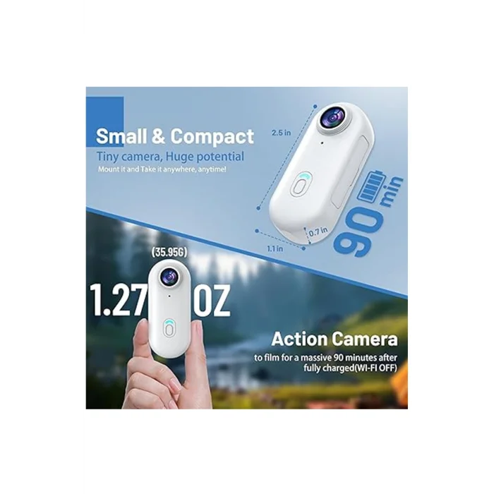 BUĞZ Mini Wıfı Aksiyon Kamerası 1080p Taşınabilir Vücut Kamerası Giyilebilir Video Kaydedici Ipx7 Su Geçirmez - BUĞZ