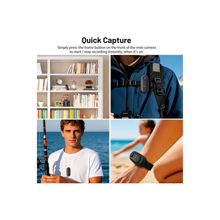 BUĞZ Mini Wıfı Aksiyon Kamerası 1080p Taşınabilir Vücut Kamerası Giyilebilir Video Kaydedici Ipx7 Su Geçirmez - Lisinya