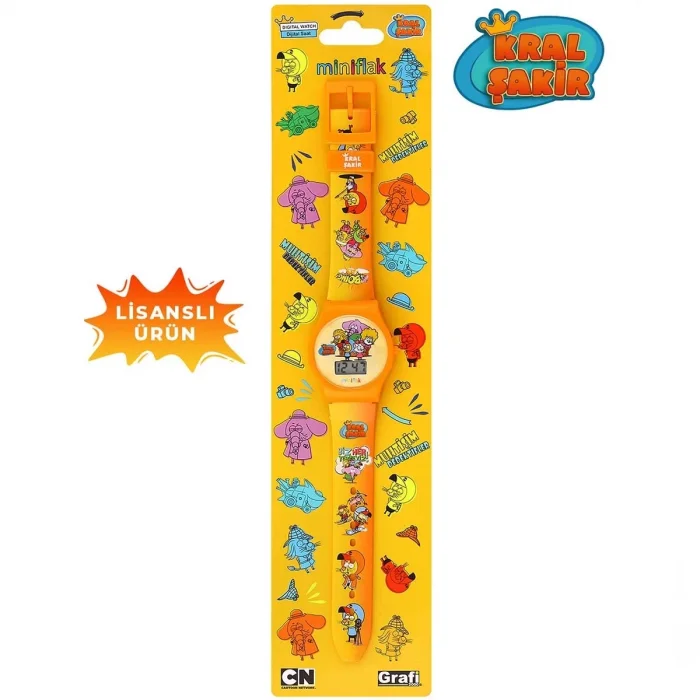  MiniFlak Lisanslı Kral Şakir KS7152 Sarı Çocuk Kol Saati
