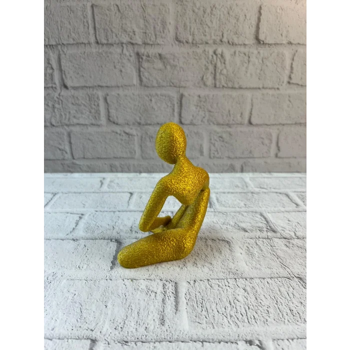 BUĞZ Minimal Sarı İnsan Figürü Biblo Ev ve Ofis Dekoru