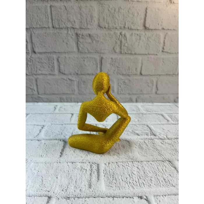 BUĞZ Minimal Sarı İnsan Figürü Biblo Ev ve Ofis Dekoru