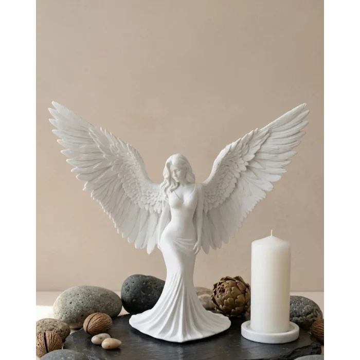 BUĞZ Minimalist Melek İnsan Figürlü 3D Heykel Dekoratif Biblo Ev Dekoru