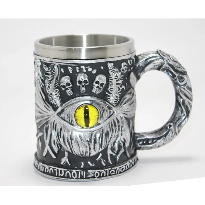 BUĞZ Mistik Ejderha Gözü 3D Kabartmalı Paslanmaz Çelik Kupa Bardak