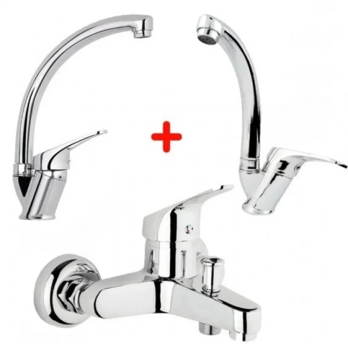  Mix Banyo Bataryası Lavabo - Evye 3 Lü Avantajlı Set