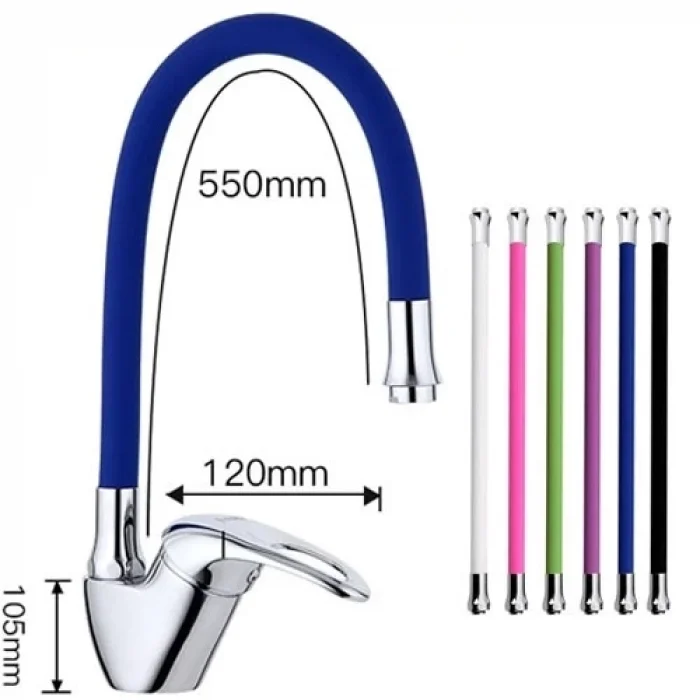  Mix Kuğu Mutfak Evye Bataryası Renkli Oynar Başlıklı Mavi