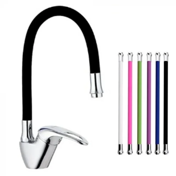  Mix Kuğu Mutfak Evye Bataryası Renkli Oynar Başlıklı Siyah