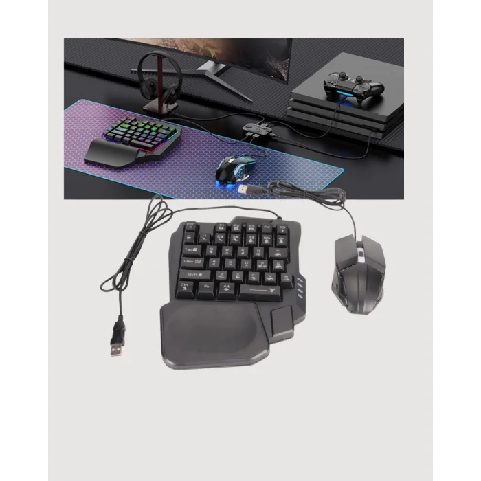  Mobil PUBG Oyuncuları İçin 5in1 Klavye Mouse Oyun Seti – BT5.3 Destekli