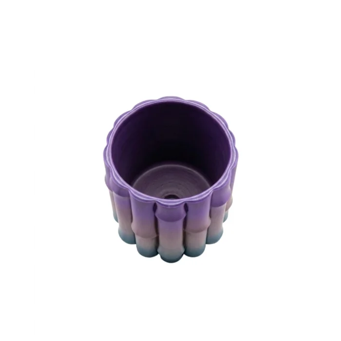 BUĞZ Modern Dekoratif Vazo Mor Gri Geçişli Şık Tasarım Masa Üstü Kullanım - BUĞZ