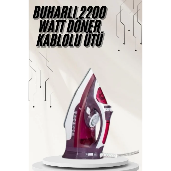  Modern Tasarım 2200W Dayanıklı Buharlı Seramik Kaplama Ütü