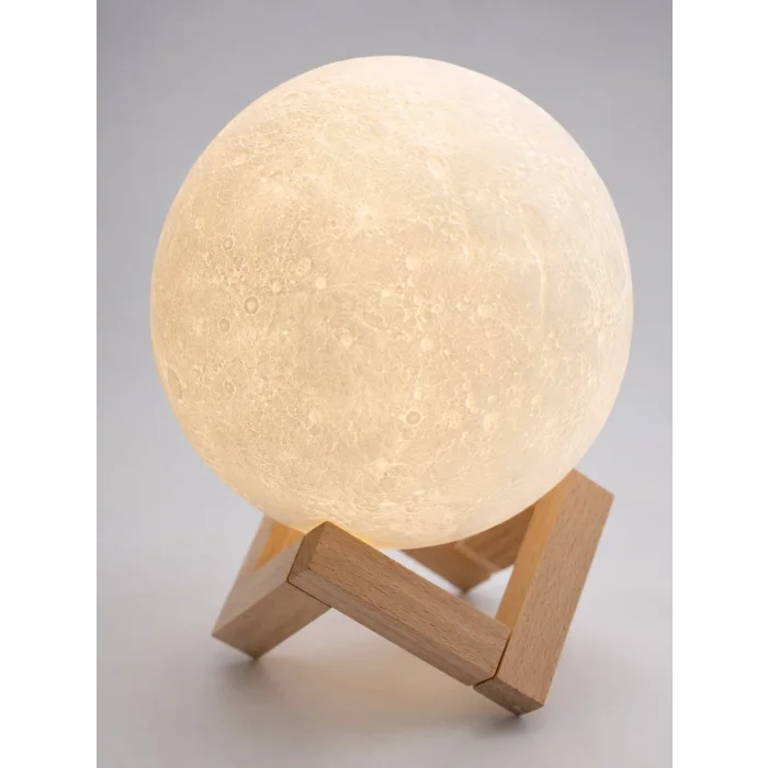 BUĞZ Modern Tasarımlı 3D Ay Lambası Yatak Odası ve Salon Dekoru