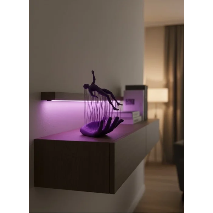 BUĞZ Mor El İnsan Figürü Dekoratif Biblo Minimal Modern Salon Raf ve Masa Üstü Aksesuar