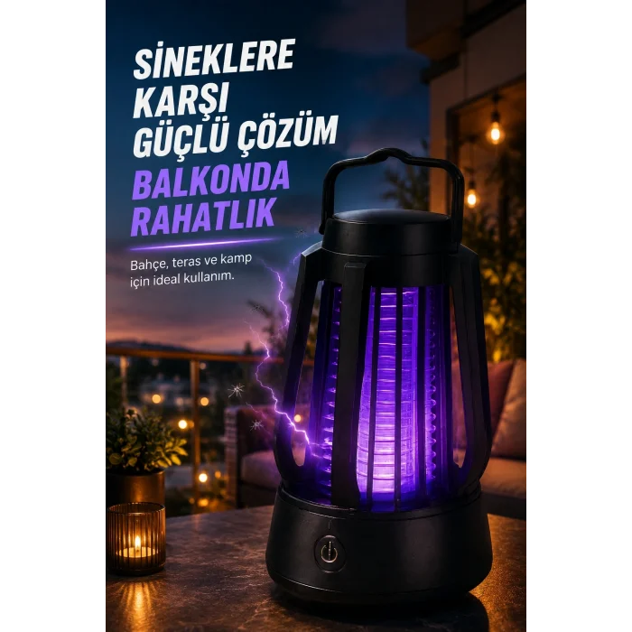BUĞZ Mor Işıklı Elektrikli Sinek Öldürücü Lamba Balkon Bahçe Kamp Kullanım Cihazı