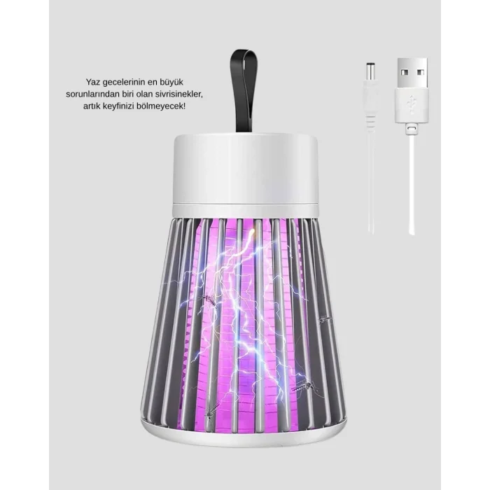 BUĞZ Mor Işıklı Şarjlı Böcek Öldürücü Lamba – Ev, Balkon ve Kamp Kullanımına Uygun