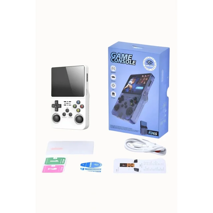 BUĞZ Mor Renkli Mini Retro Oyun Konsolu, 64GB Hafıza ve IPS Ekran ile 10.000 Oyun Sunar
