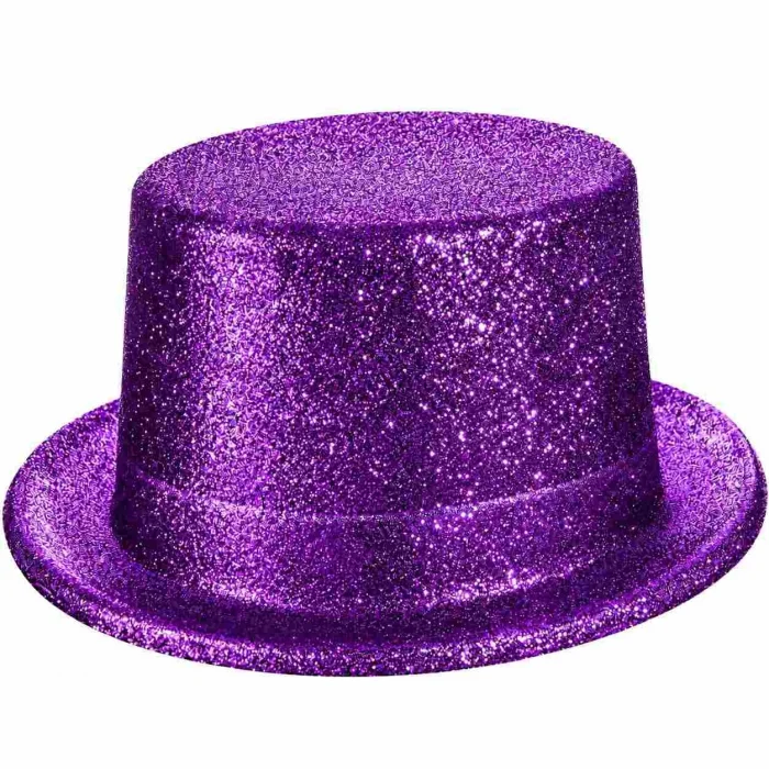 BUĞZ Mor Simli Glitter Silindir Parti Şapkası