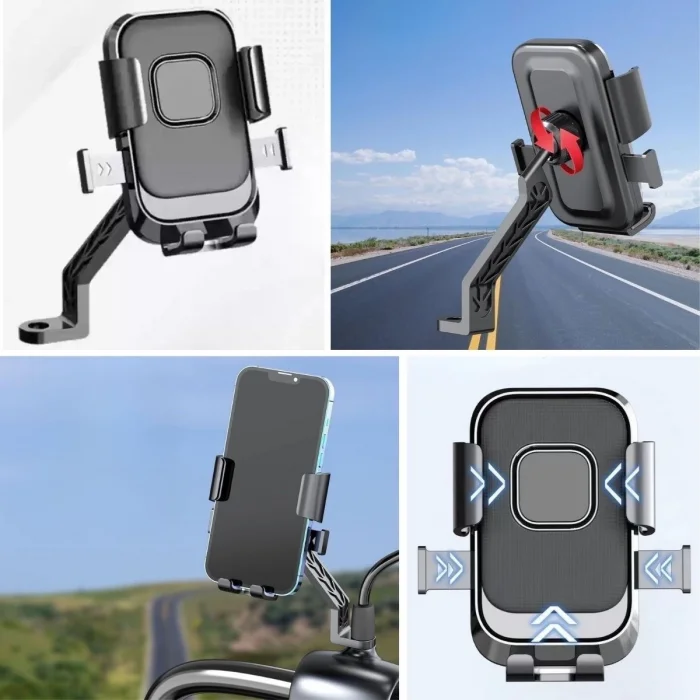 BUĞZ Motor,motosiklet,bisiklet ,scooter İçin 360 Derece Dönebilen Dikiz Aynası Versiyonu Telefon Tutucu Aparat