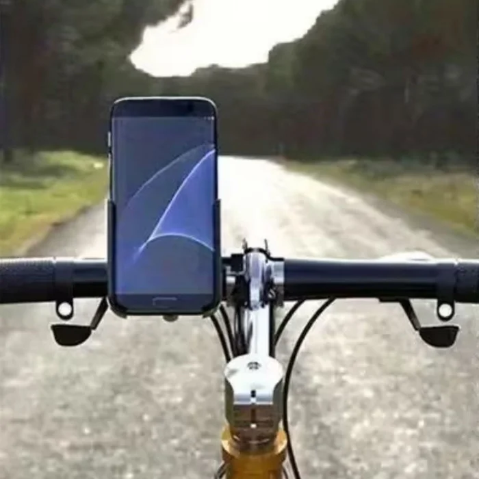 BUĞZ Motosiklet Gidon Telefon Tutucu–360° Döner, Kaymaz Sabitleme Sistemli, Sarsıntı Önleyici Telefon Tutucu Aparat