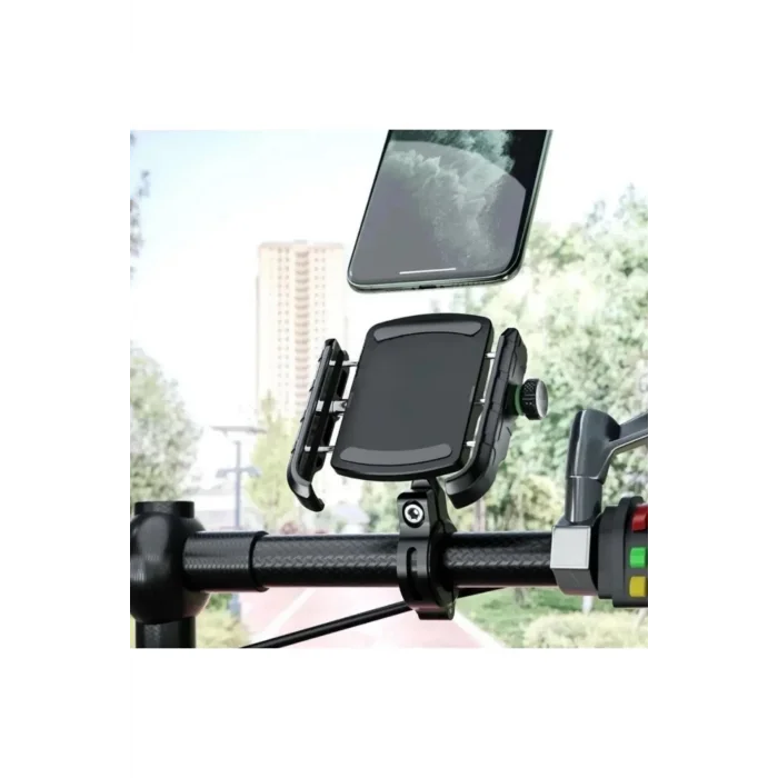 BUĞZ Motosiklet Gidon Ve Ayna Bağlantılı Motor Ve Bisiklet Uyumlu Telefon Tutucu 12-24w Hızlı Şarj