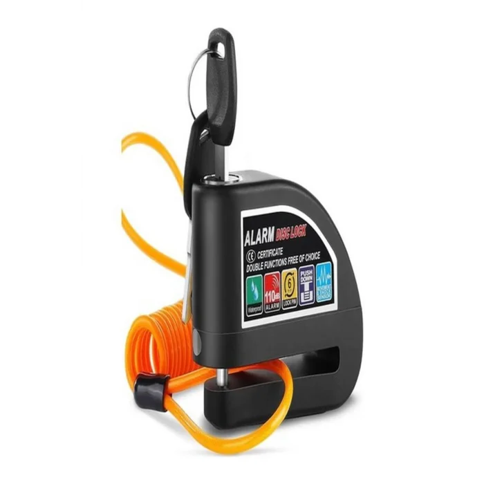 BUĞZ Motosiklet için su geçirmez 110db alarmlı halatlı disk kilidi motor kilit Lüzumlu