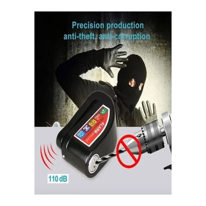 BUĞZ Motosiklet için su geçirmez 110db alarmlı halatlı disk kilidi motor kilit Lüzumlu