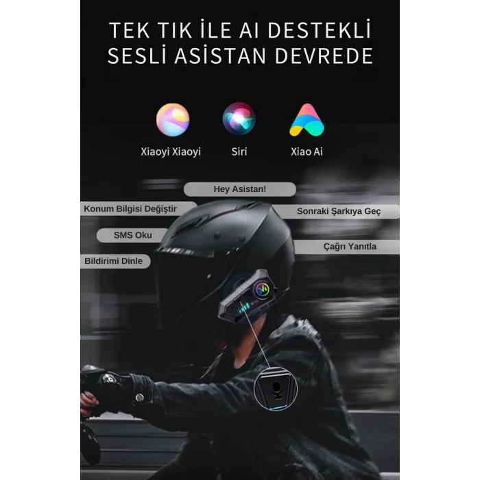BUĞZ Motosiklet kask kulaklık Bluetooth 5.3 destekli intercom 2 yıl garantili Süresi Kategorisi