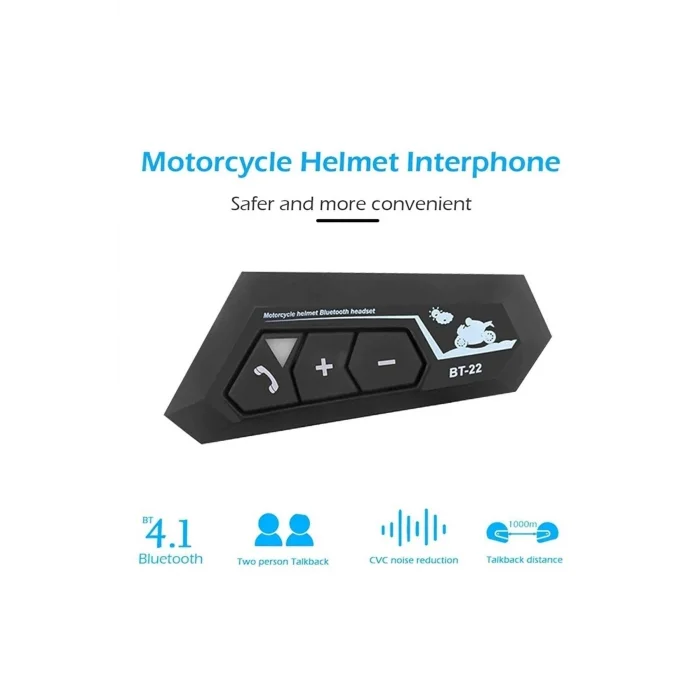 BUĞZ Motosiklet Kaskı için Şarj Edilebilir Bluetooth Intercom Kulaklığı ve Mikrofon Seti