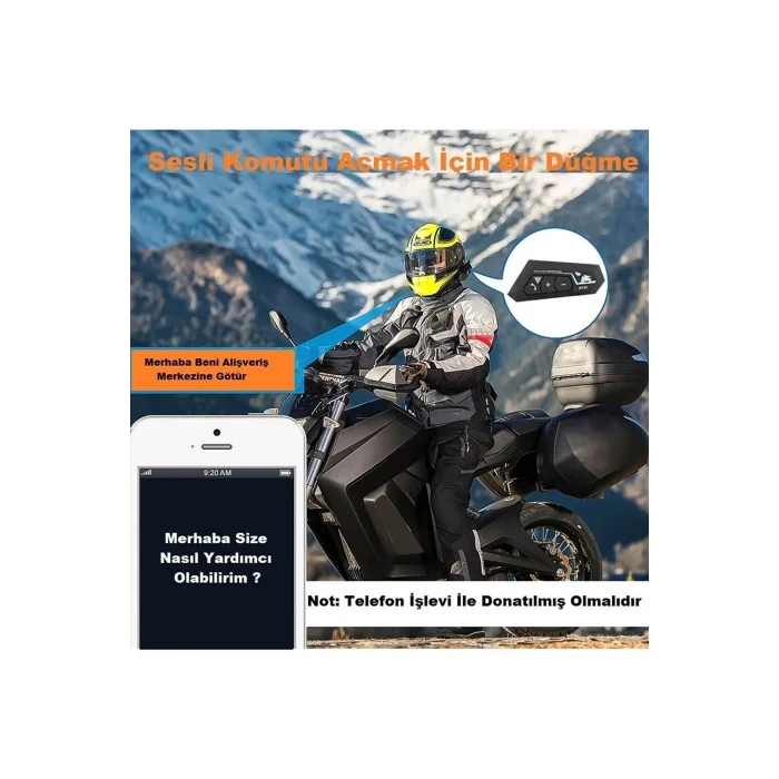 BUĞZ Motosiklet Kaskı için Şarj Edilebilir Bluetooth Intercom Kulaklığı ve Mikrofon Seti