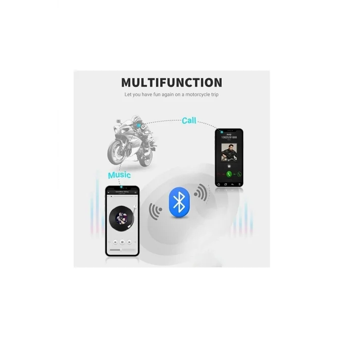 BUĞZ Motosiklet Kaskı için Şarj Edilebilir Bluetooth Intercom Kulaklığı ve Mikrofon Seti