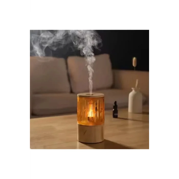 BUĞZ Mum Işığı Görünümlü Taşınabilir 125ml Kapasiteli Işıklı Aroma Yayıcı Hava Nemlendirici