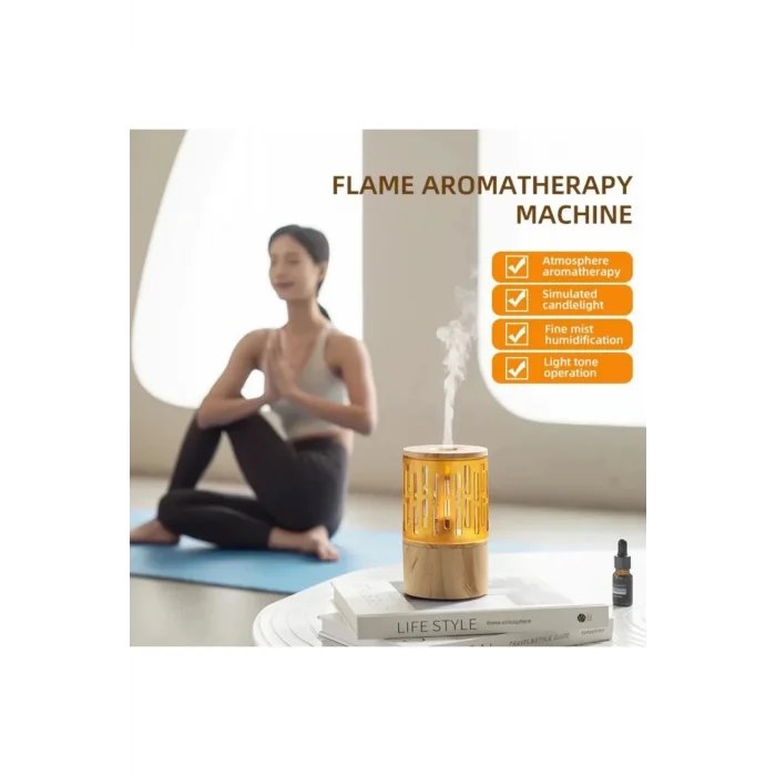 BUĞZ Mum Işığı Görünümlü Taşınabilir 125ml Kapasiteli Işıklı Aroma Yayıcı Hava Nemlendirici