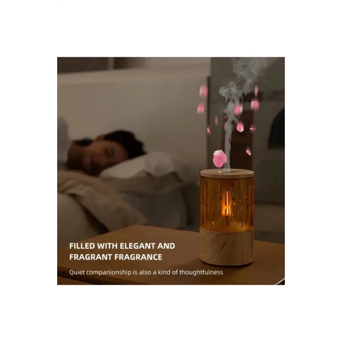 BUĞZ Mum Işığı Görünümlü Taşınabilir 125ml Kapasiteli Işıklı Aroma Yayıcı Hava Nemlendirici