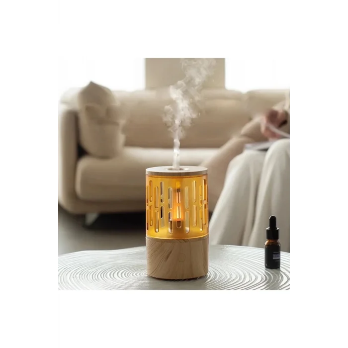 BUĞZ Mum Işığı Görünümlü Taşınabilir 125ml Kapasiteli Işıklı Aroma Yayıcı Hava Nemlendirici