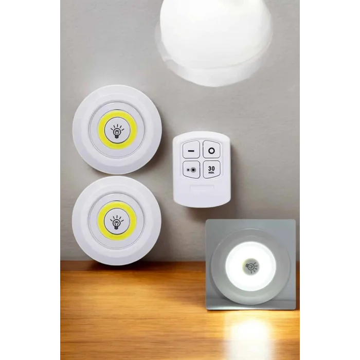 BUĞZ Mutfak Dolap Altı Işığı Uzaktan Kumandalı Yapışkanlı Kablosuz Pilli - BUĞZ