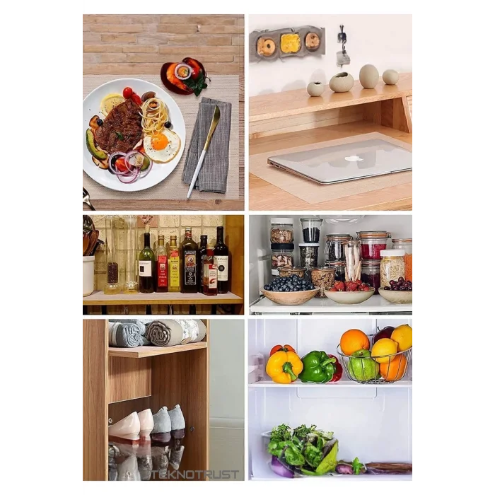  Mutfak Kaydırmaz Şeffaf Raflık Kaymaz Dolap Içi Çekmece Örtüsü Pvc 45x300 Cm Koruyucu Eva Kalın