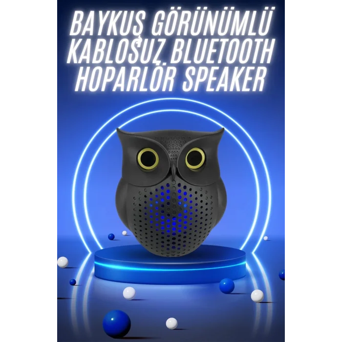  Müzik Çalar Bluetooth Hoparlör Speaker 5.0 Kablosuz Baykuş Görünümlü