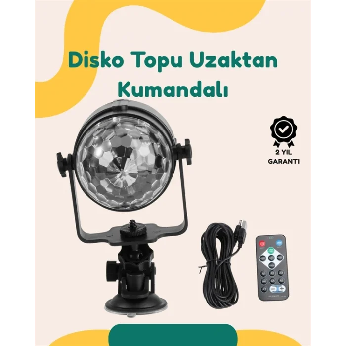 BUĞZ Müzik Ritmine Uyumlu 7 Modlu Renkli Disko Topu Işığı
