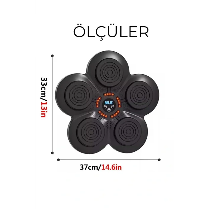 BUĞZ Müzikli Duvar Boks Padi Darbe Sensörlü Antrenman Pedi LED Işıklı Eğlenceli Boks Oyuncağı