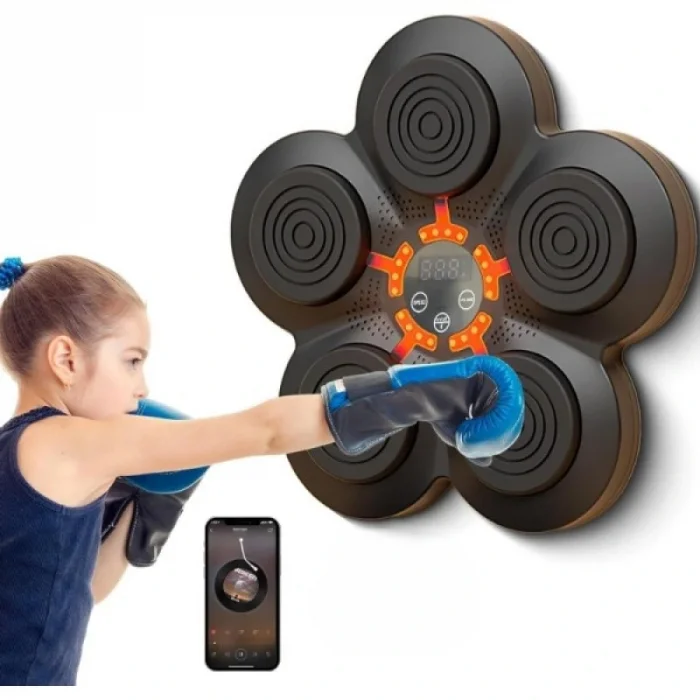 BUĞZ Müzikli Duvar Boks Padi Darbe Sensörlü Antrenman Pedi LED Işıklı Eğlenceli Boks Oyuncağı