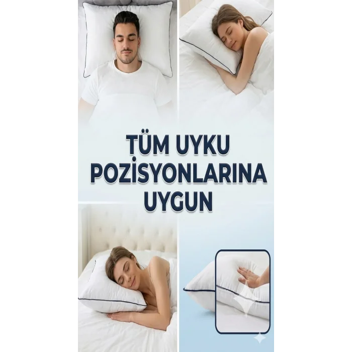 BUĞZ Nano Jel Lüks Yastık 2li Set 50x70cm 1200gr Pamuklu Kumaş