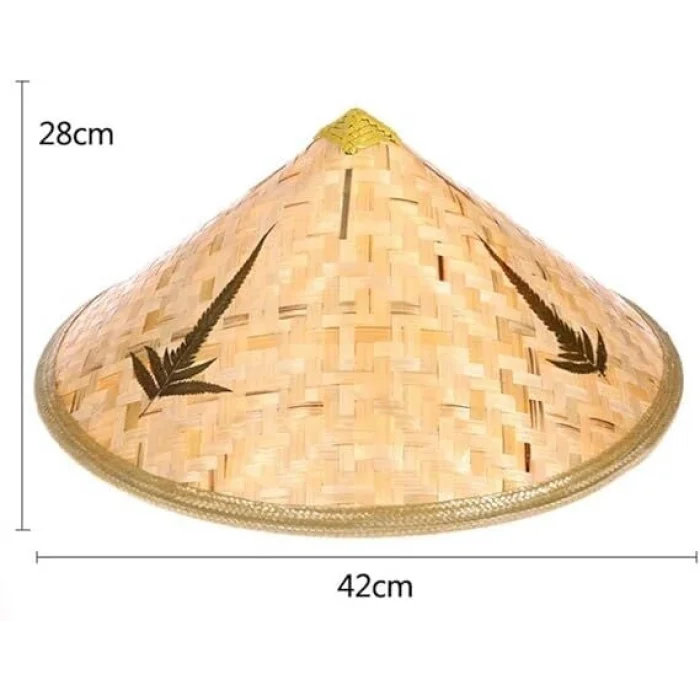 BUĞZ Naturel Renk Cambodia Kamboçyalı Vietnam Şapkası PVC Hasır