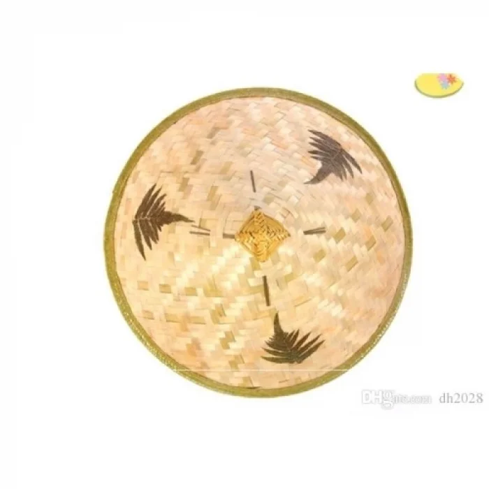  Naturel Renk Cambodia Kamboçyalı Vietnam Şapkası PVC Hasır