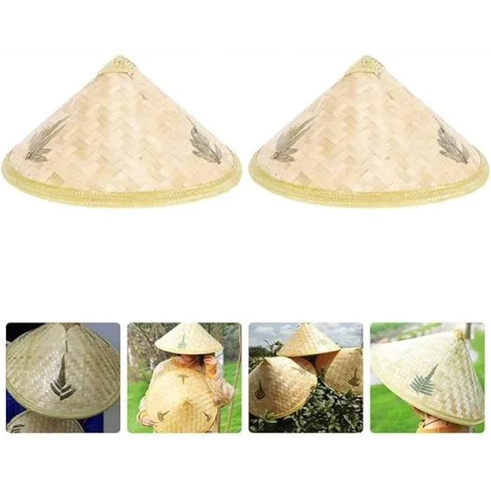 BUĞZ Naturel Renk Cambodia Kamboçyalı Vietnam Şapkası Pvc Hasır - Lisinya