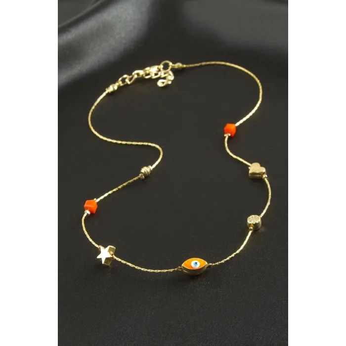 BUĞZ Nazar Mineli Zincir Şans Kolye